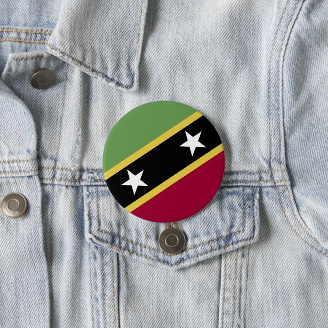 Saint Kitts and Nevis flag 7.5 Cm Round Badge (In Situ)