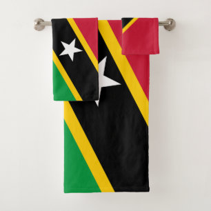 Saint Kitts and Nevis Flag Bath Towel Set