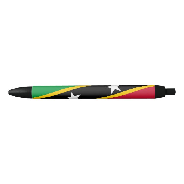 Saint Kitts and Nevis Flag Black Ink Pen (Front)