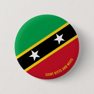 Saint Kitts and Nevis Flag Charming Patriotic 6 Cm Round Badge