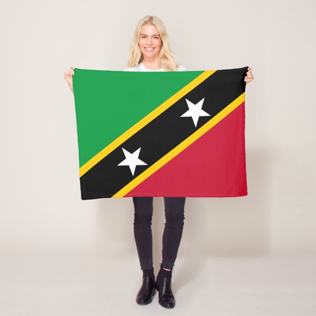 Saint Kitts and Nevis Flag Fleece Blanket (In Situ)