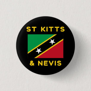 Saint Kitts And Nevis Flag Independence Caribbean 3 Cm Round Badge