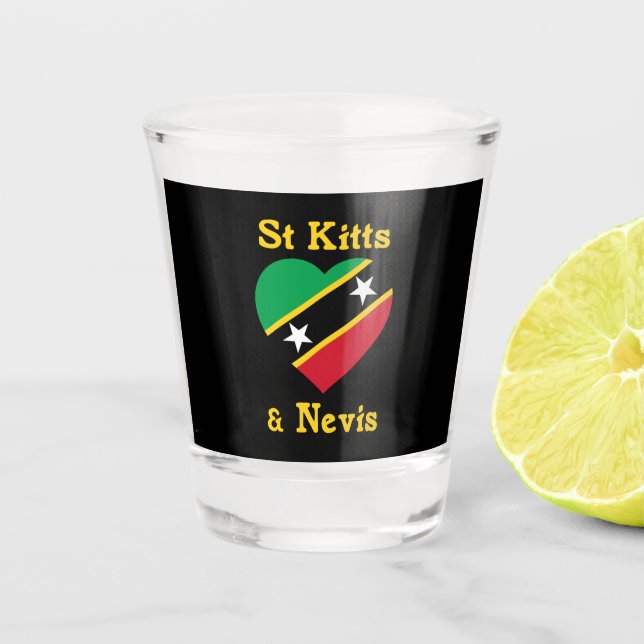 Saint Kitts And Nevis Flag Independence Caribbean Shot Glass (Front)