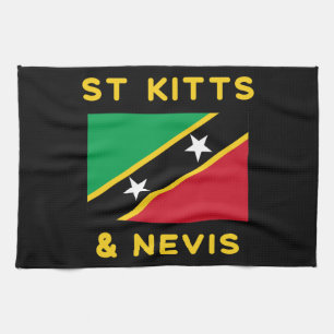 Saint Kitts And Nevis Flag Independence Caribbean Tea Towel