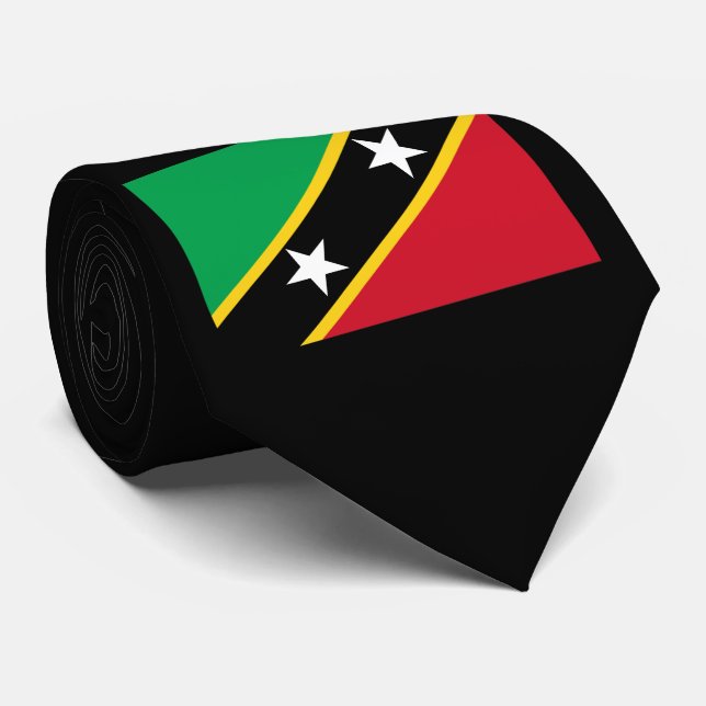 Saint Kitts And Nevis Flag Independence Caribbean Tie (Rolled)