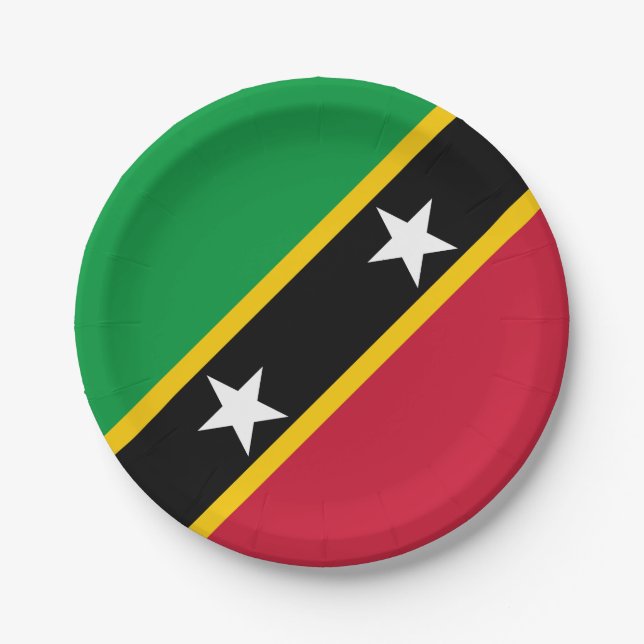 Saint Kitts and Nevis Flag Paper Plate (Front)