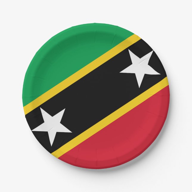 Saint Kitts and Nevis Flag Paper Plate (Front)