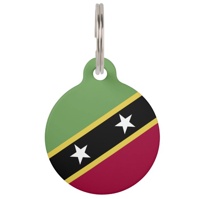 Saint Kitts and Nevis flag Pet Tag (Front)