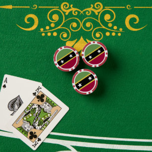 Saint Kitts and Nevis flag Poker Chips