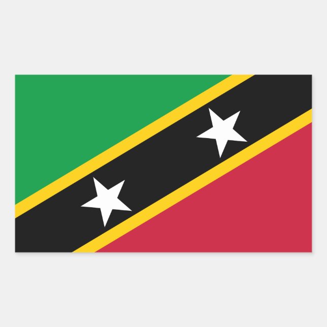 Saint Kitts and Nevis Flag Rectangular Sticker (Front)