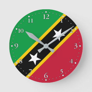 Saint Kitts and Nevis Flag Round Clock