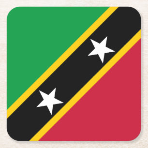 Saint Kitts and Nevis Flag Square Paper Coaster