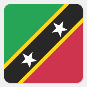 Saint Kitts and Nevis Flag Square Sticker