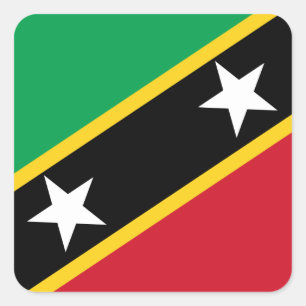 Saint Kitts and Nevis Flag Square Sticker