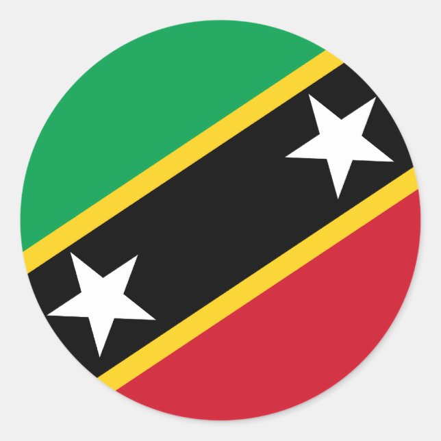 Saint Kitts and Nevis Flag Sticker (Front)