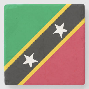 Saint Kitts and Nevis Flag Stone Coaster