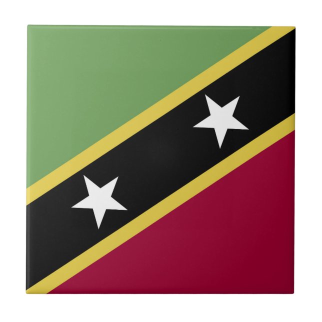 Saint Kitts and Nevis flag Tile (Front)