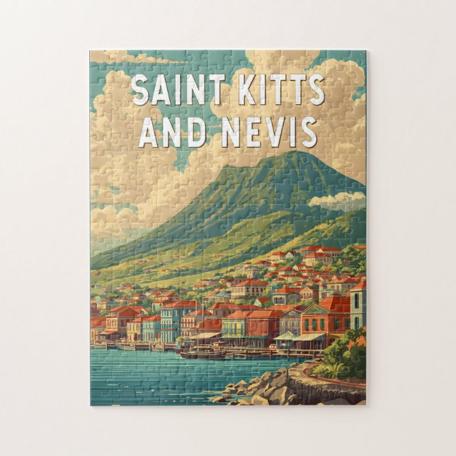 Saint Kitts and Nevis Illustration Travel Art Jigsaw Puzzle (Vertical)