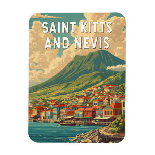Saint Kitts and Nevis Illustration Travel Art Magnet