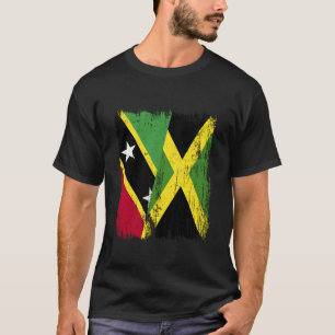 Saint Kitts and Nevis Jamaica Half Flag T-Shirt