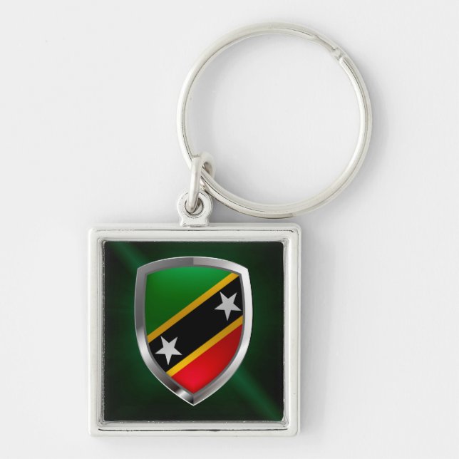 Saint Kitts and Nevis Metallic Emblem Key Ring (Front)