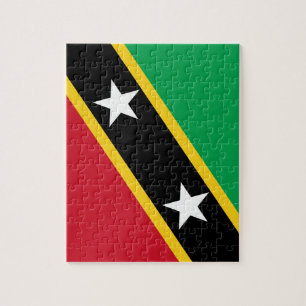 Saint Kitts and Nevis National World Flag Jigsaw Puzzle
