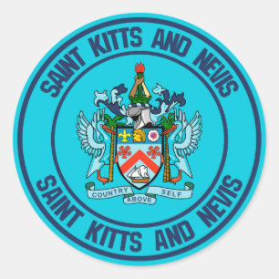 Saint Kitts and Nevis Round Emblem Classic Round Sticker
