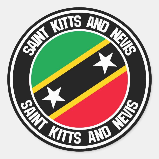 Saint Kitts and Nevis Round Emblem Classic Round Sticker (Front)