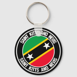 Saint Kitts and Nevis Round Emblem Key Ring