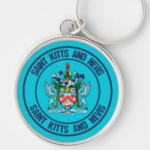 Saint Kitts and Nevis Round Emblem Key Ring