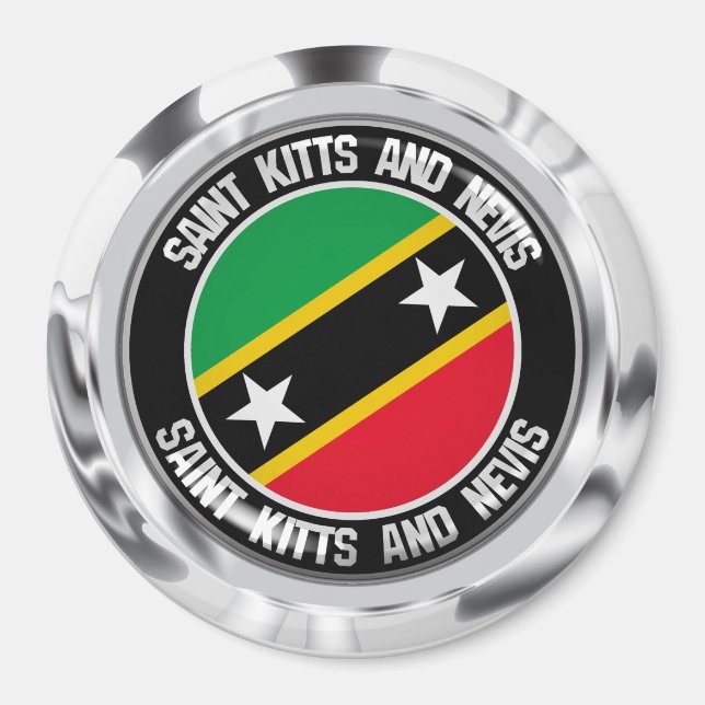 Saint Kitts and Nevis Round Emblem Magnet (Front)