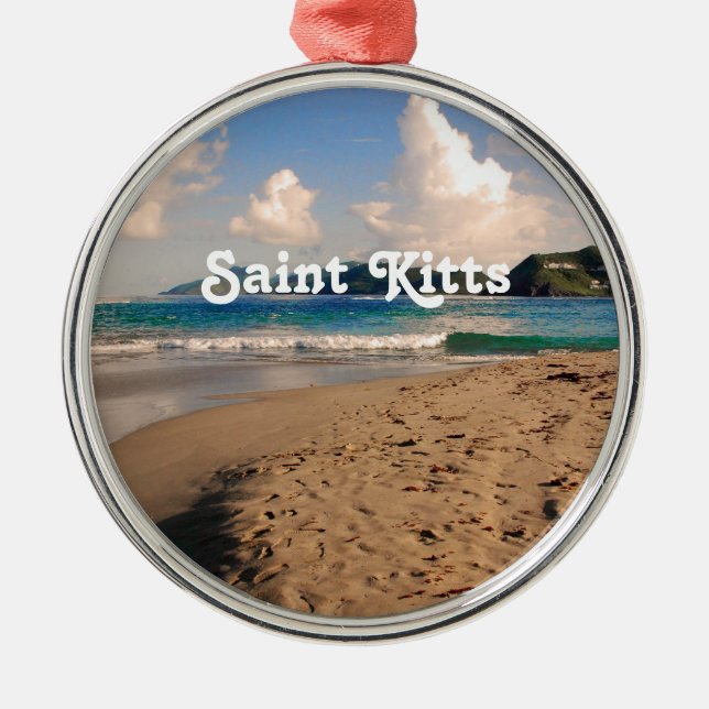Saint Kitts Beach Metal Tree Decoration (Front)
