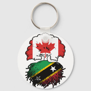 Saint Kitts Kittitian Canadian Canada Tree Roots Key Ring