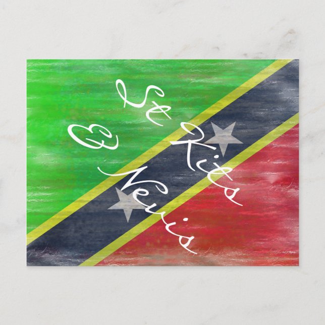 Saint Kitts & Nevis distressed flag Postcard (Front)