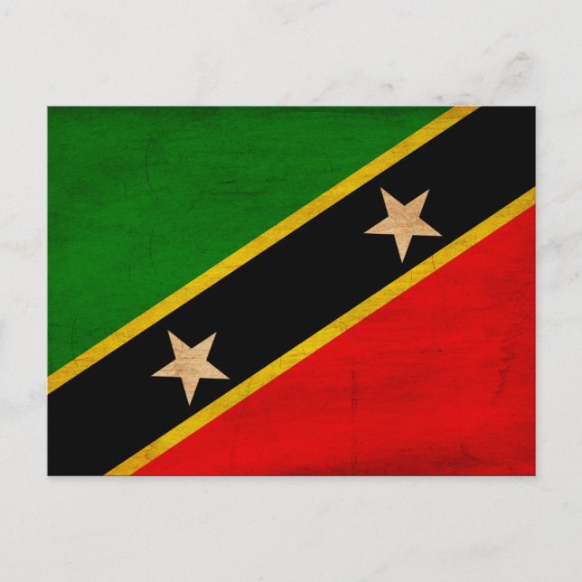 Saint Kitts Nevis Flag Postcard (Front)