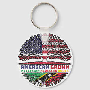 Saint Kitts Nevis Kittitian Nevisian American USA Key Ring