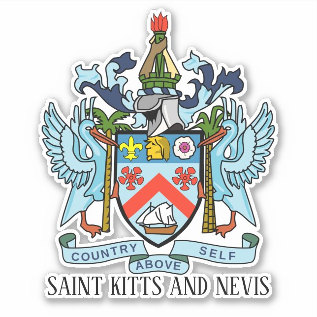 Saint Kitts Nevis National Coat Of Arms Patriotic  (Front)