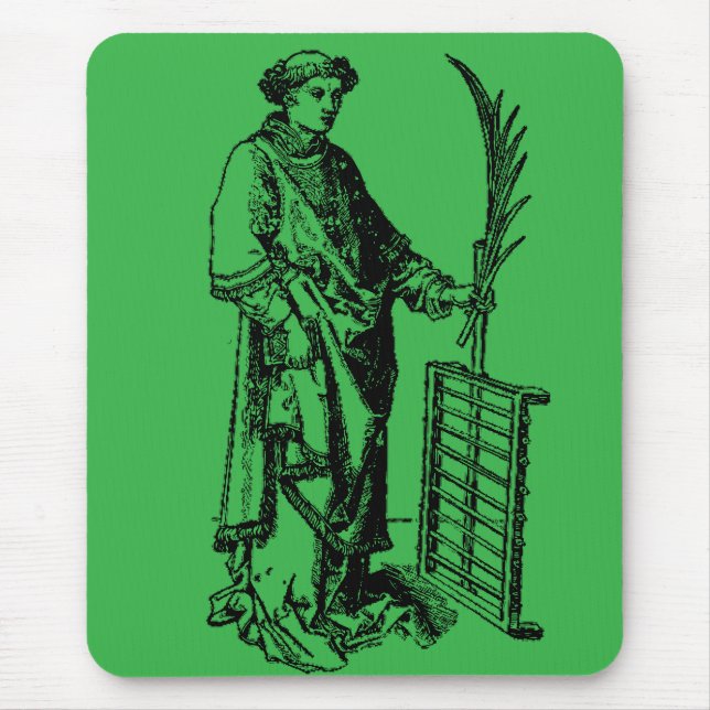 Saint Lawrence by Martin Schongauer Mouse Mat (Front)
