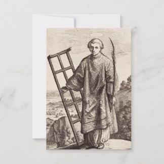 Saint Lawrence Engraving Holy Card