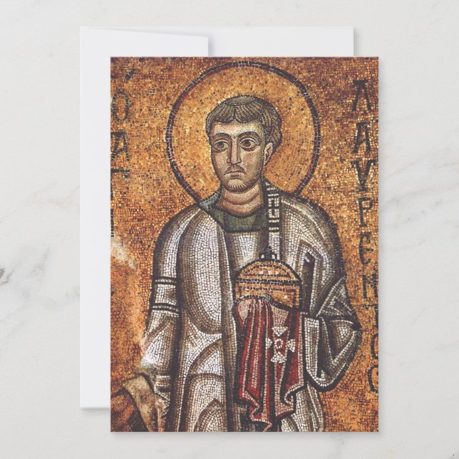 Saint Lawrence Mosaic Historical Art Holiday Card (Front)