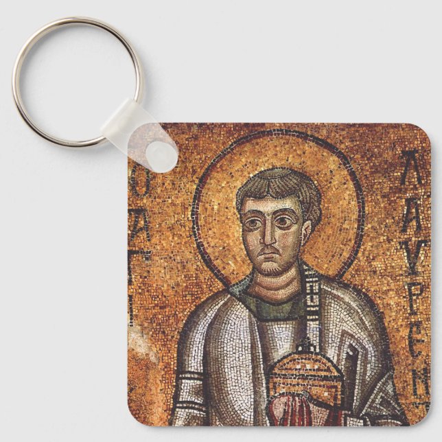 Saint Lawrence Mosaic Historical Art Key Ring (Front)