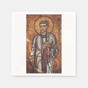 Saint Lawrence Mosaic Historical Art Napkin