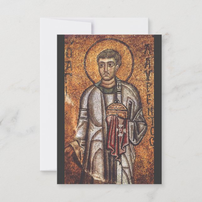 Saint Lawrence Mosaic Historical Art Thank You Card (Front)
