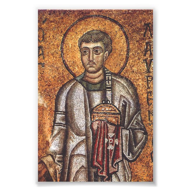 Saint Lawrence Orthodox Mosaic Art Print (Front)
