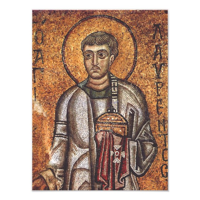 Saint Lawrence Orthodox Mosaic Art Print (Front)