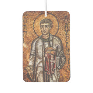 Saint Lawrence Orthodox Mosaic Art Print Car Air Freshener
