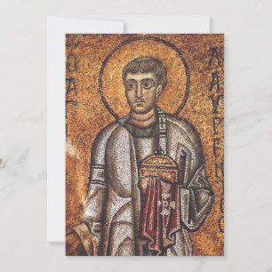 Saint Lawrence Orthodox Mosaic Art Print Holiday Card