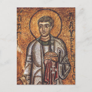 Saint Lawrence Orthodox Mosaic Art Print Holiday Postcard