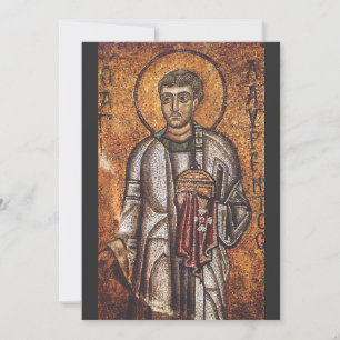 Saint Lawrence Orthodox Mosaic Art Print Invitation