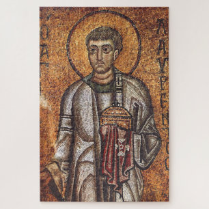 Saint Lawrence Orthodox Mosaic Art Print Jigsaw Puzzle